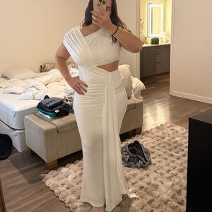 FASHION NOVA white cut out maxi dress